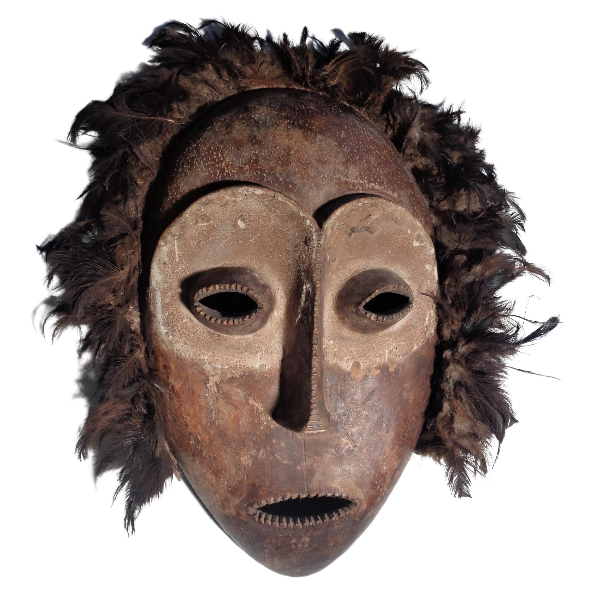 Hand-Carved African Bembe Mask