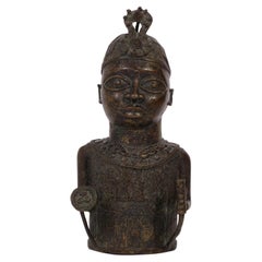 Used African Benin Bronze Sculpture
