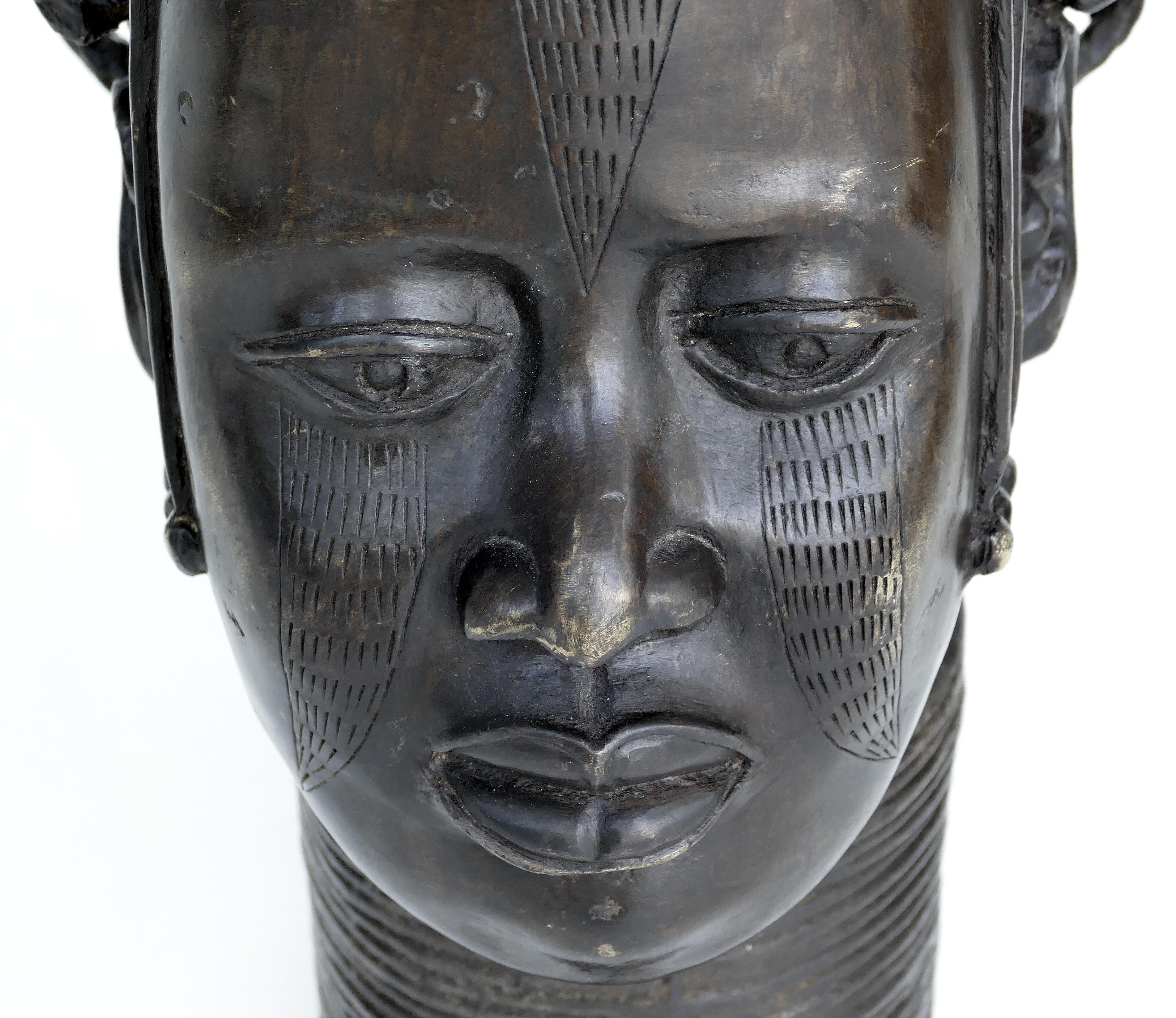 Tribal African Benin Bronzes of Queen Edo the Iyoba 'Nigeria', Monumental, circa 1950