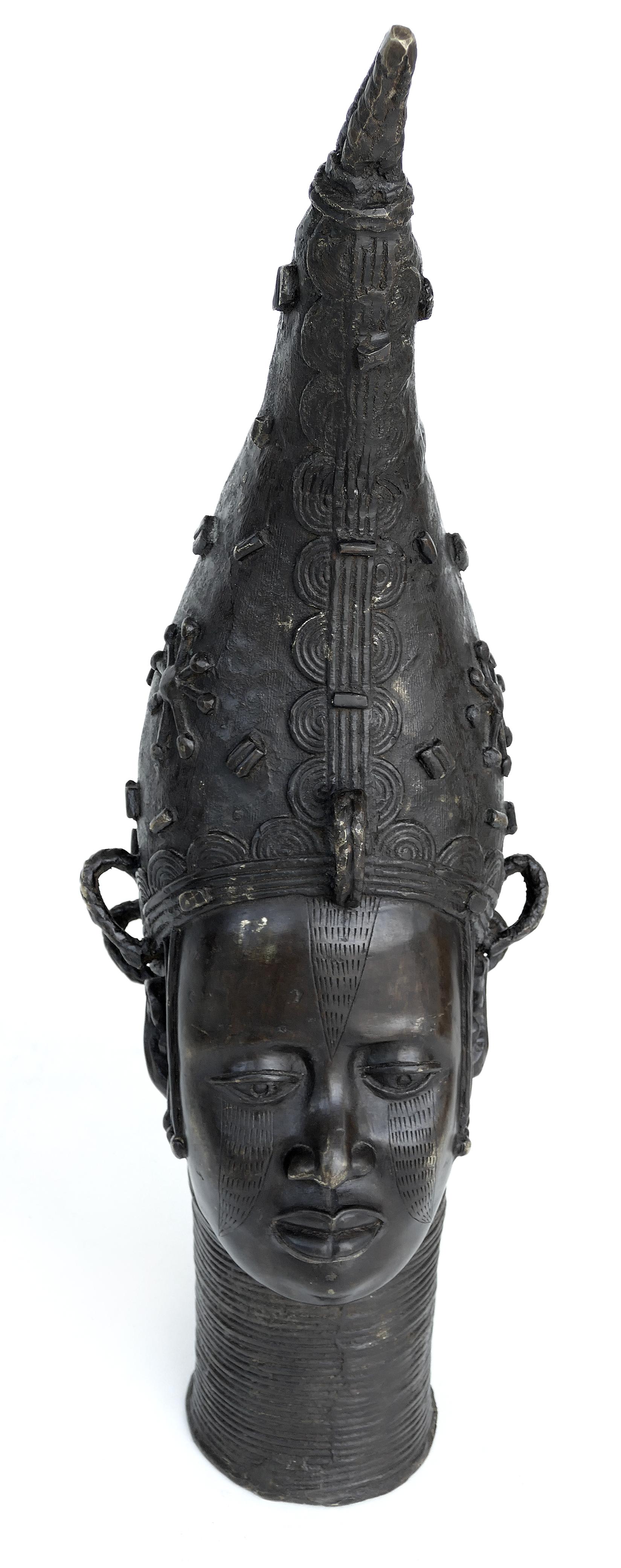 Nigerien African Benin Bronzes of Queen Edo the Iyoba 'Nigeria', Monumental, circa 1950