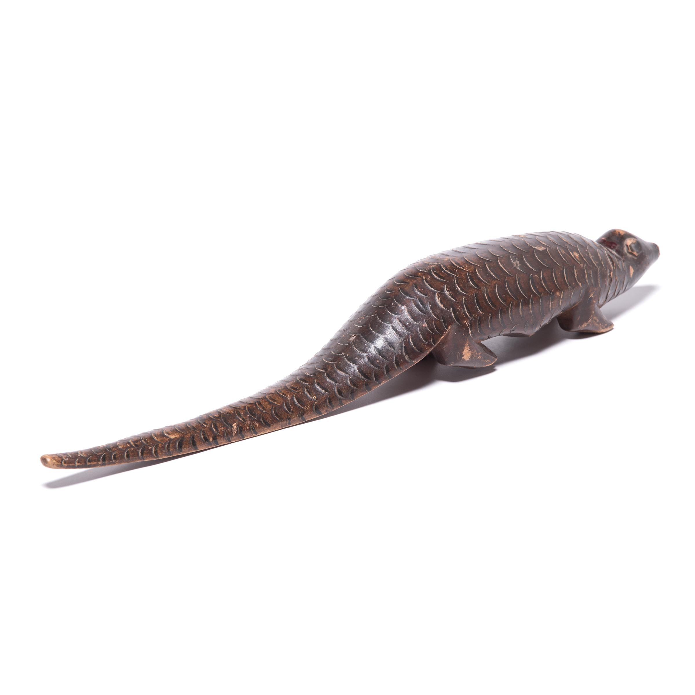 Tribal African Bete Wooden Pangolin