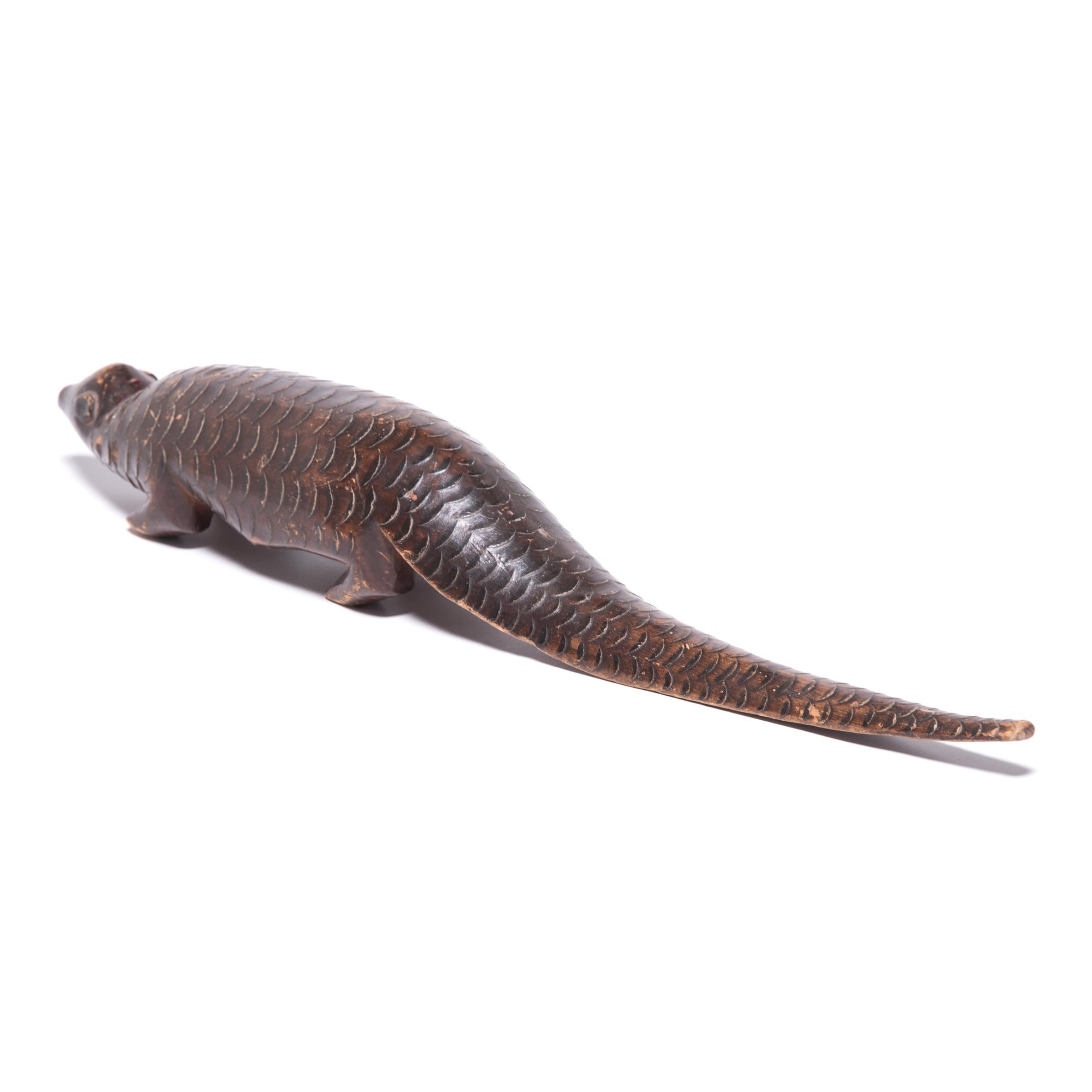 Ivorian African Bete Wooden Pangolin