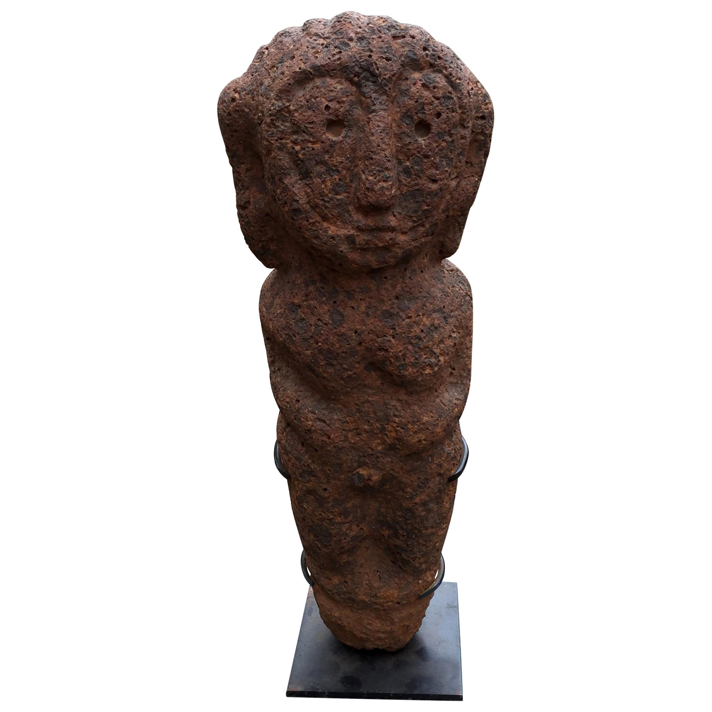 African Big  Bongo Peoples Stone Female Figure For Sale