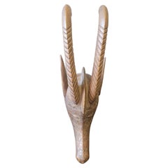 African Brass Ornate over Wood Totemic Sculpture