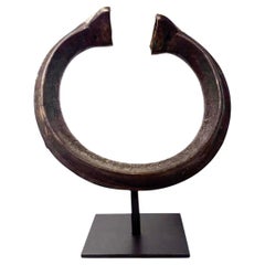 African Bronze Currency Bracelet - Patinaed Decorative Sculpture