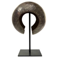 African Bronze Currency Rich Brown Patina on a Display Stand