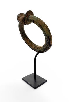African Bronze Currency, Rich Green & Brown Patina on a Display Stand