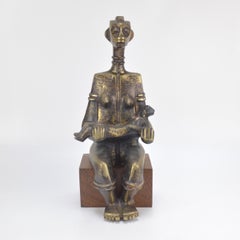 African Bronze Sculpture Signed A. Lambote Congolese School