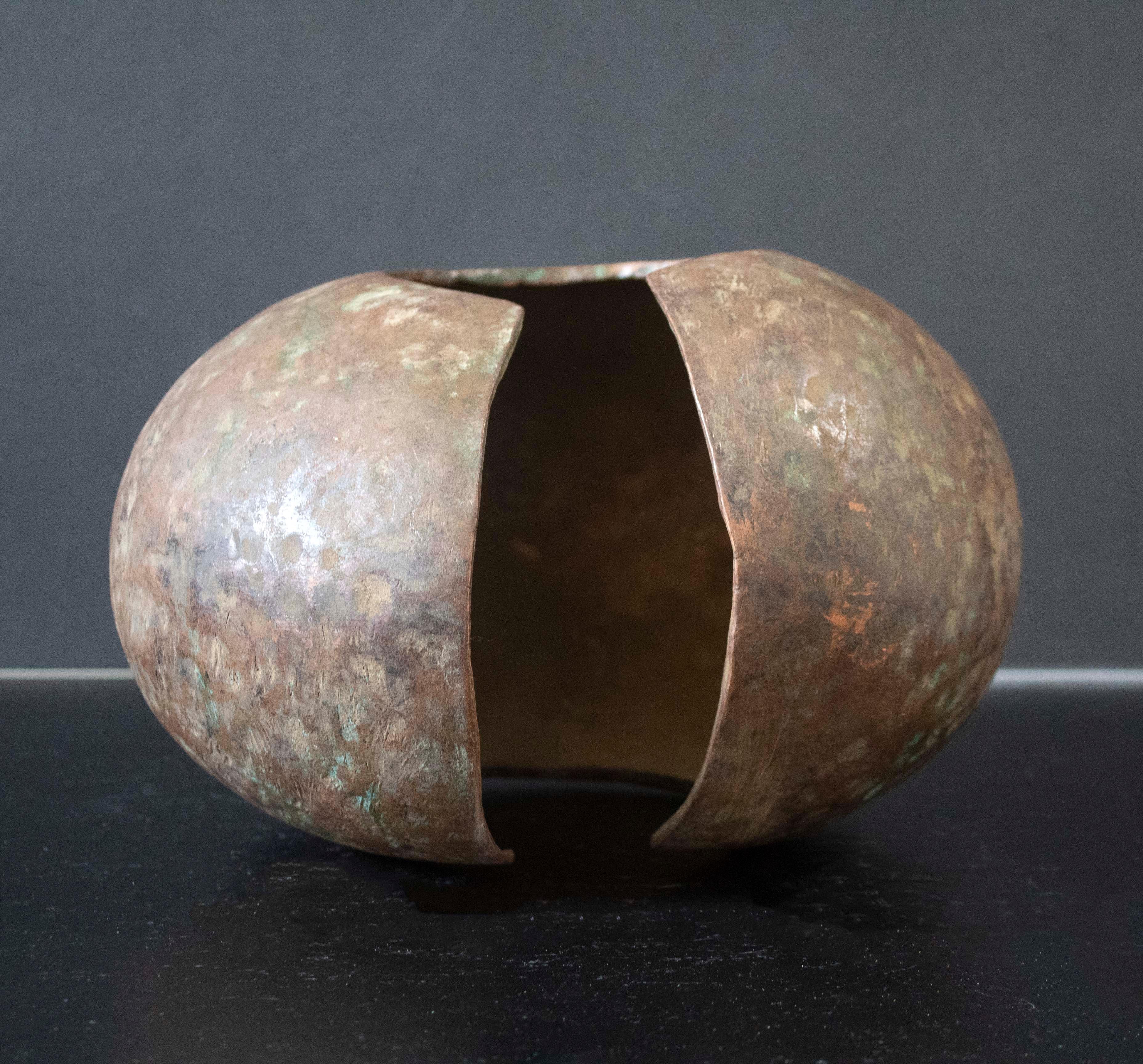 Copper African Bronze Torque Neck Ring Nigerian Vintage Table Sculpture