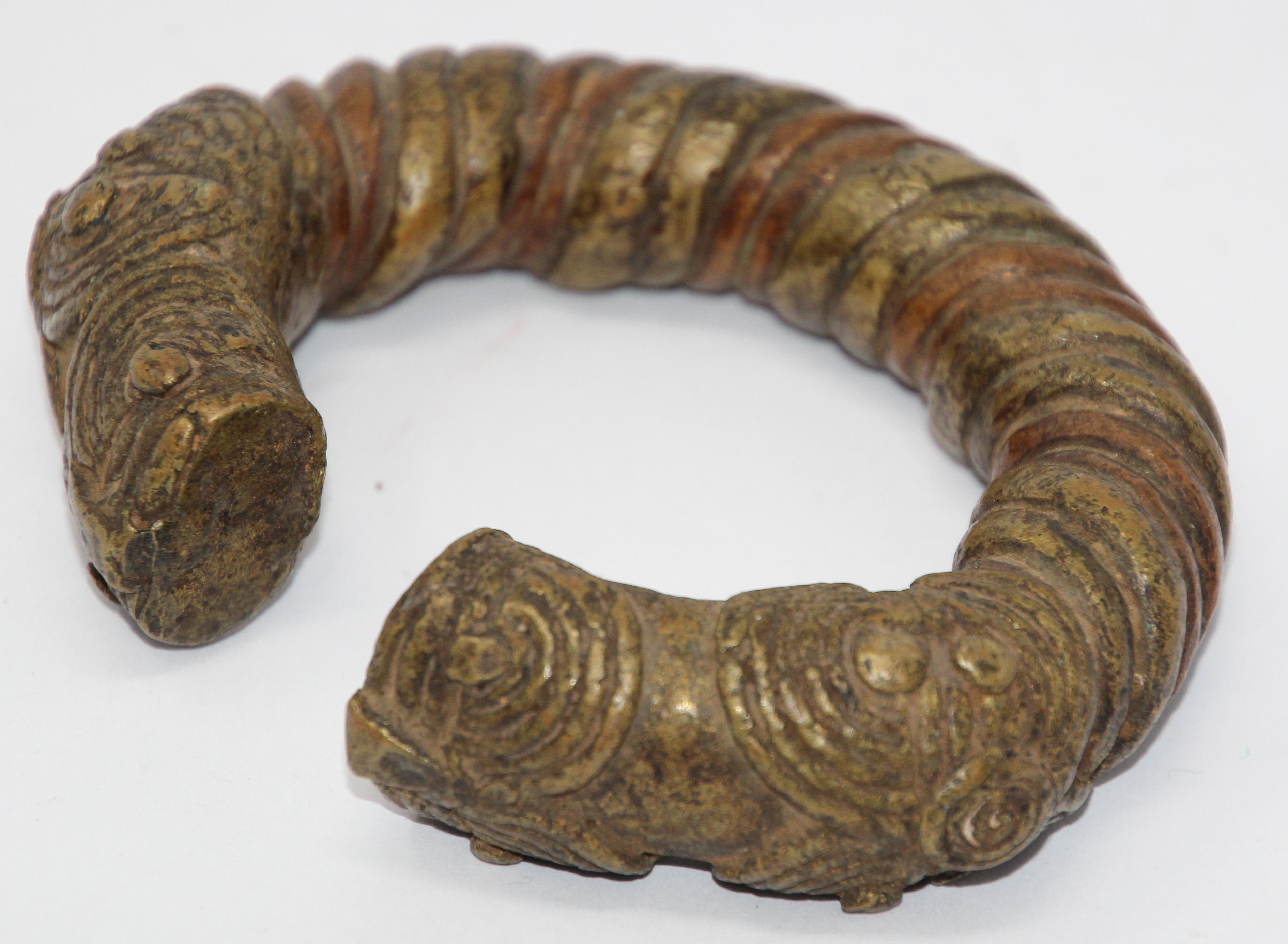 Nigerian African Bronze Yoruba tribes Nigeria Manilla Bronze Trade Currency Bracelet