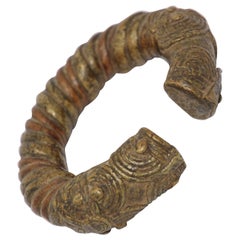 Antique African Bronze Yoruba tribes Nigeria Manilla Bronze Trade Currency Bracelet