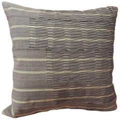 African Brown “Yoruba” Lace Woven Textile Decorative Pillow