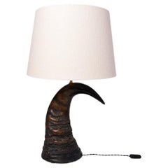 African Buffalo Horn Lamp, 20th Century