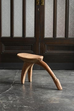 Tabouret bas africain Burkina Faso de la tribu Lobi/20ème siècle/Unique chaise