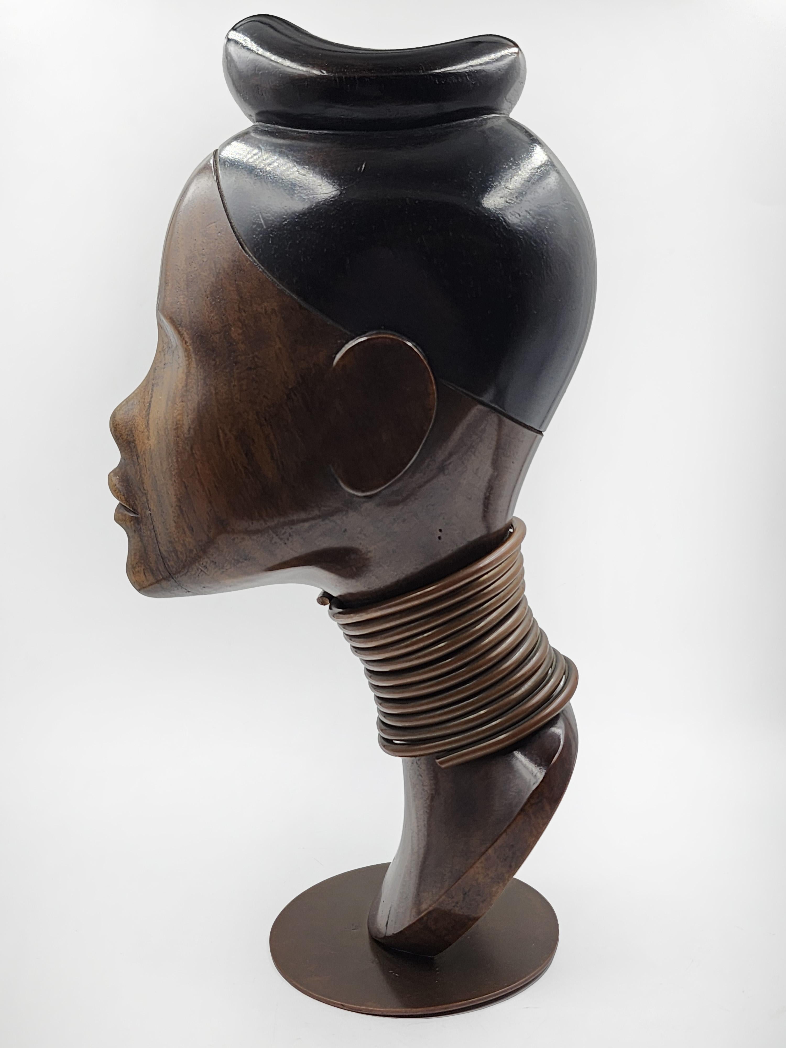 Hand-Crafted African Bust Figure Hagenauer For Sale
