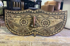 African Bwa Burkina Faso Bobo Butterfly Hawk Large Polychrome Wood Carved Mask