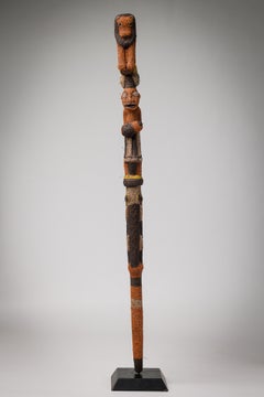 African Cameroon 20th-Century Beaded Totem Walking Stick on Base