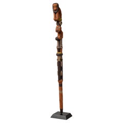 African Cameroon 20th-Century Beaded Totem Walking Stick on Base