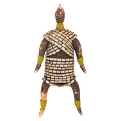 African Cameroon 20th Century Carved Wood 
Beaded Namur Doll Female Figure