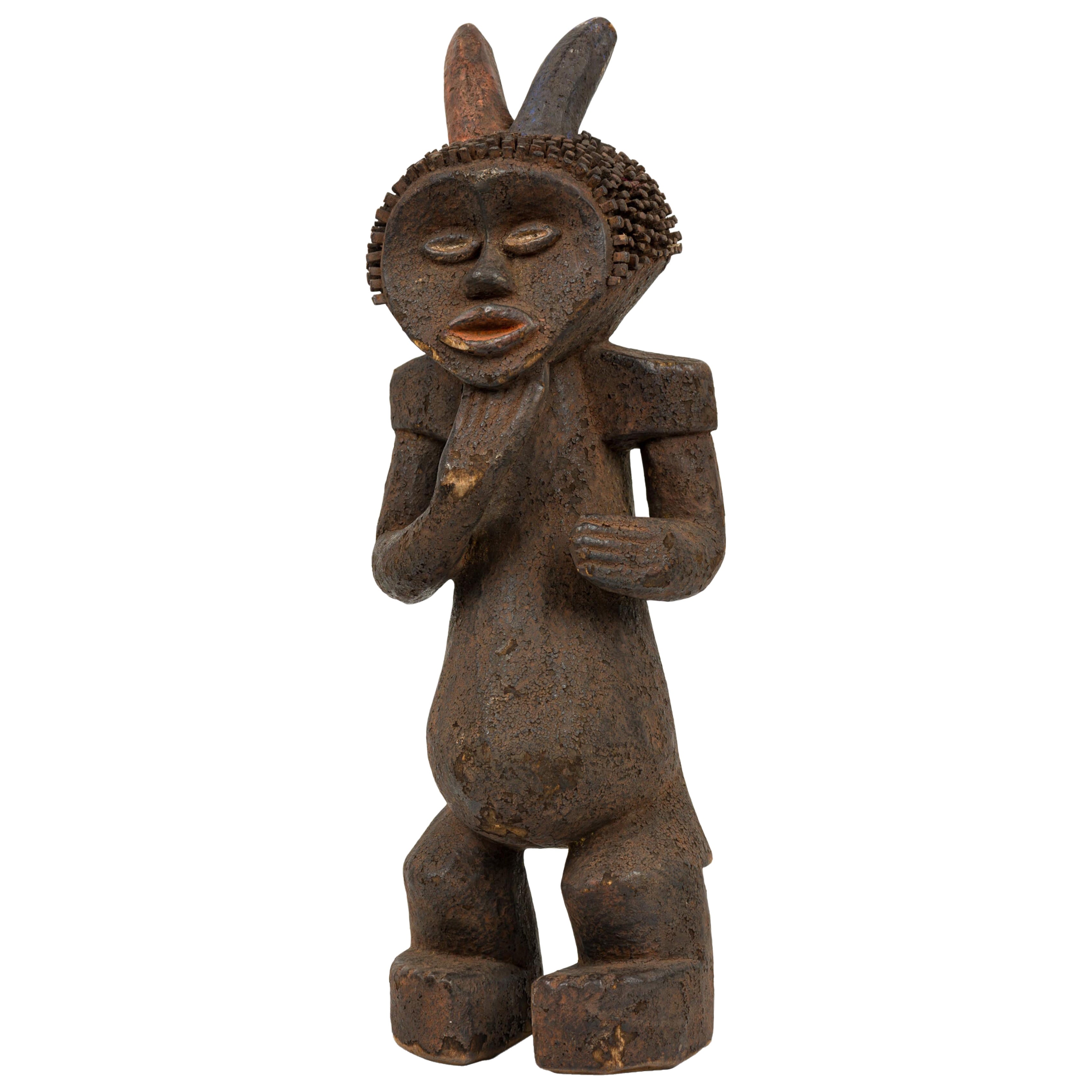 African Cameroon 20th Century Hand Carved Mabila Ancestor Figure