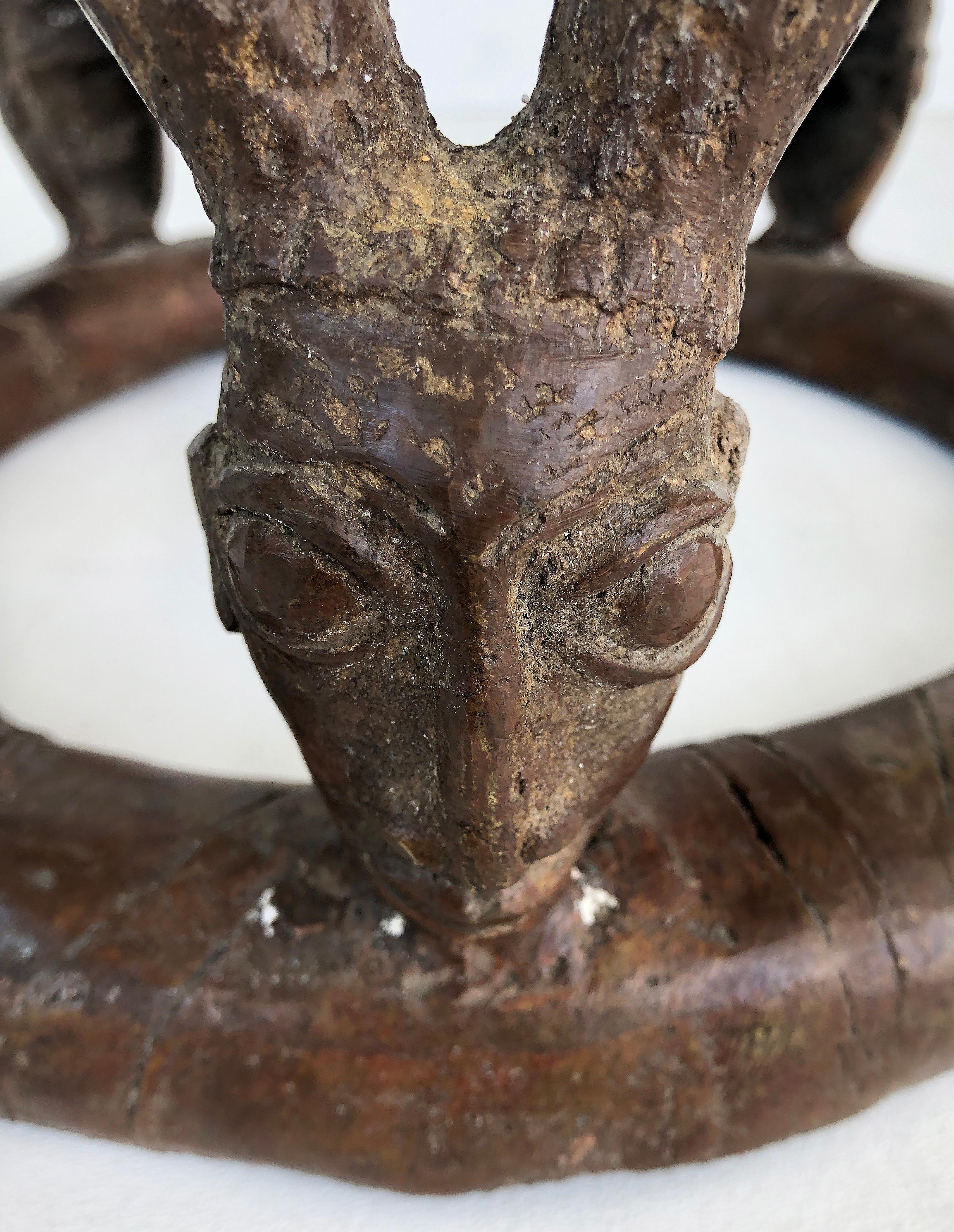 African Cameroon Bronze Figural Occasional/Side Table, Modern-late 20th Century For Sale 1