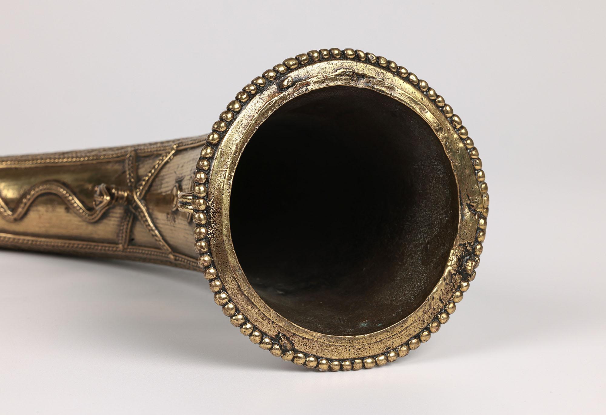 African Cameroon Lost Wax Brass Hunting Horn 4