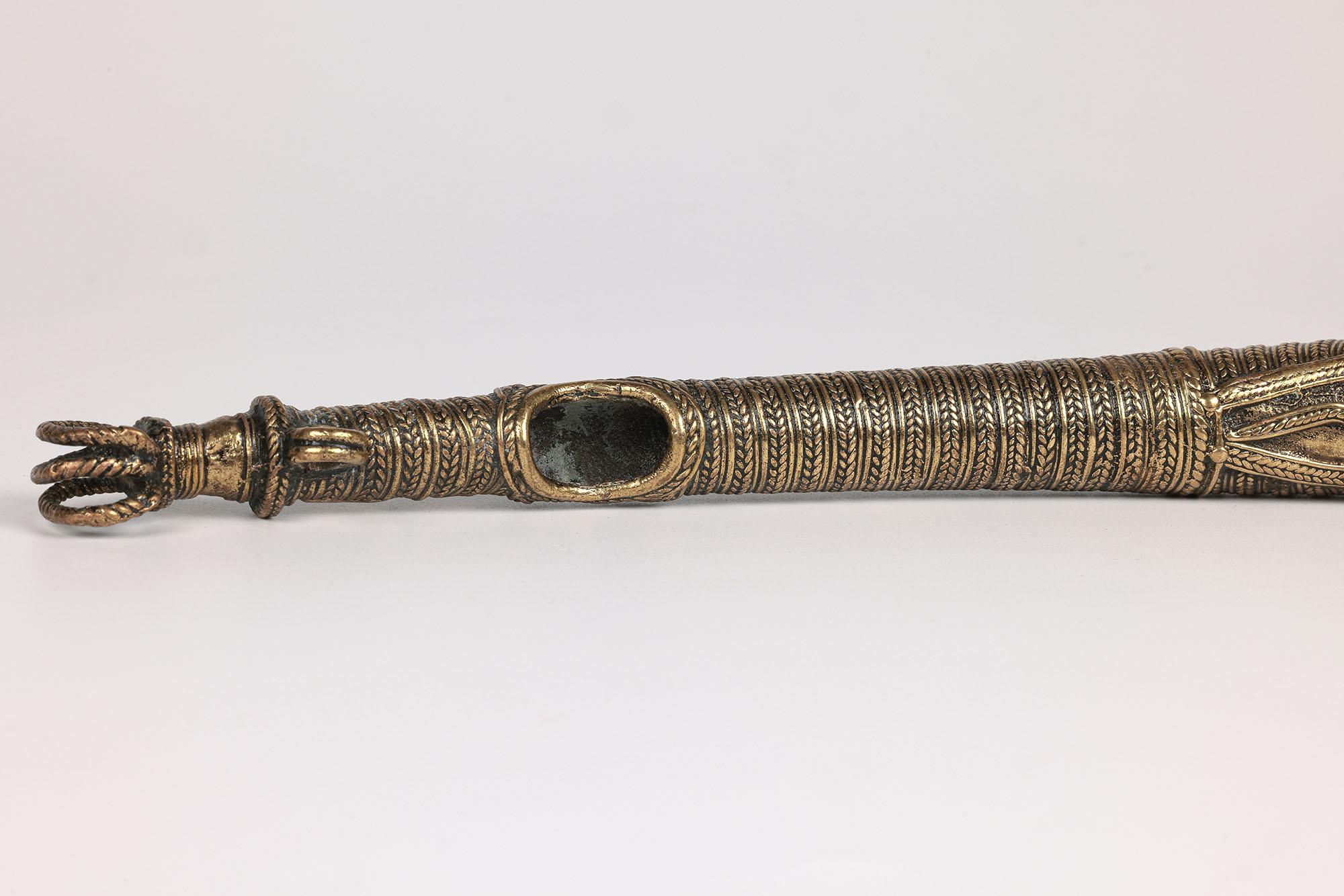 African Cameroon Lost Wax Brass Hunting Horn 5