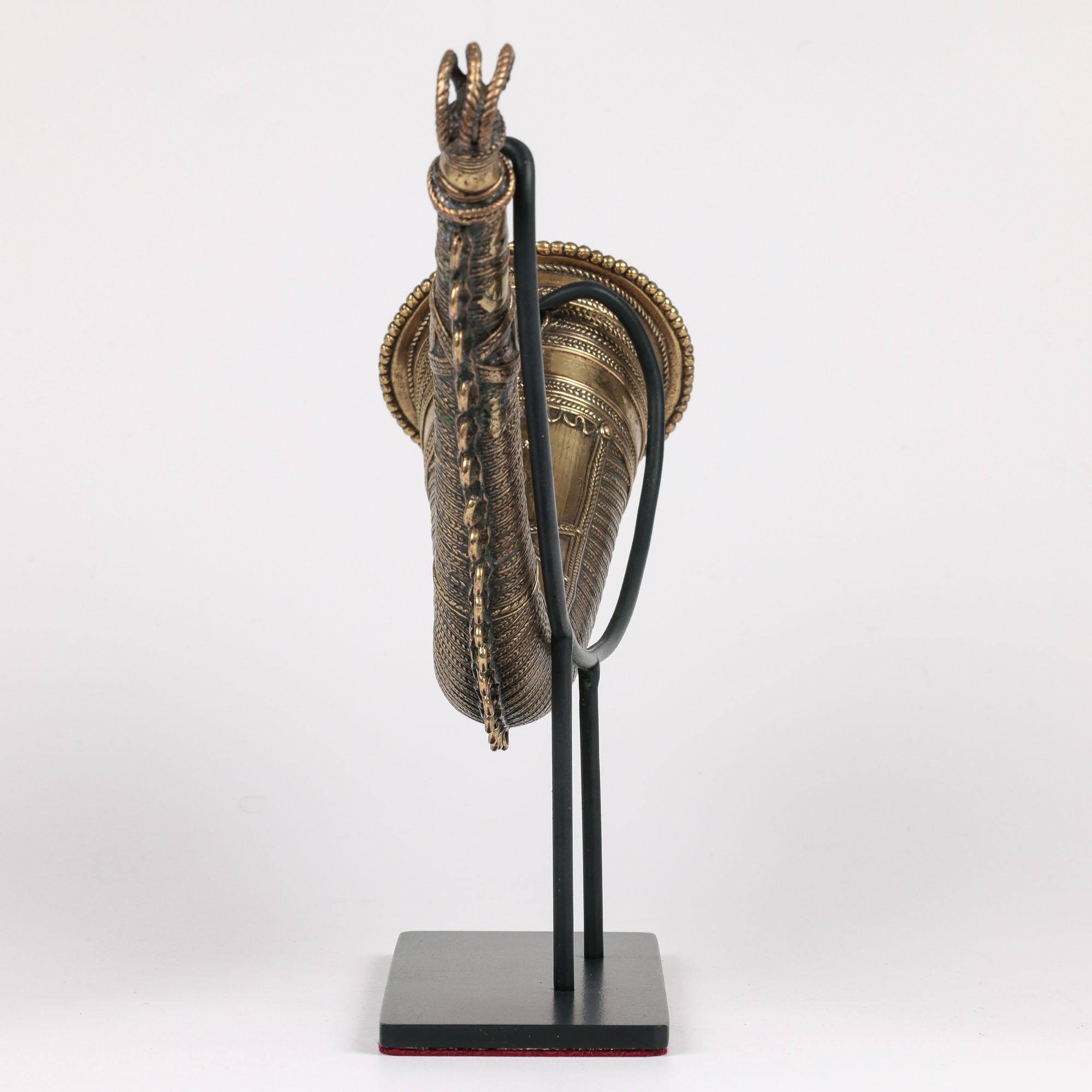 African Cameroon Lost Wax Brass Hunting Horn 1