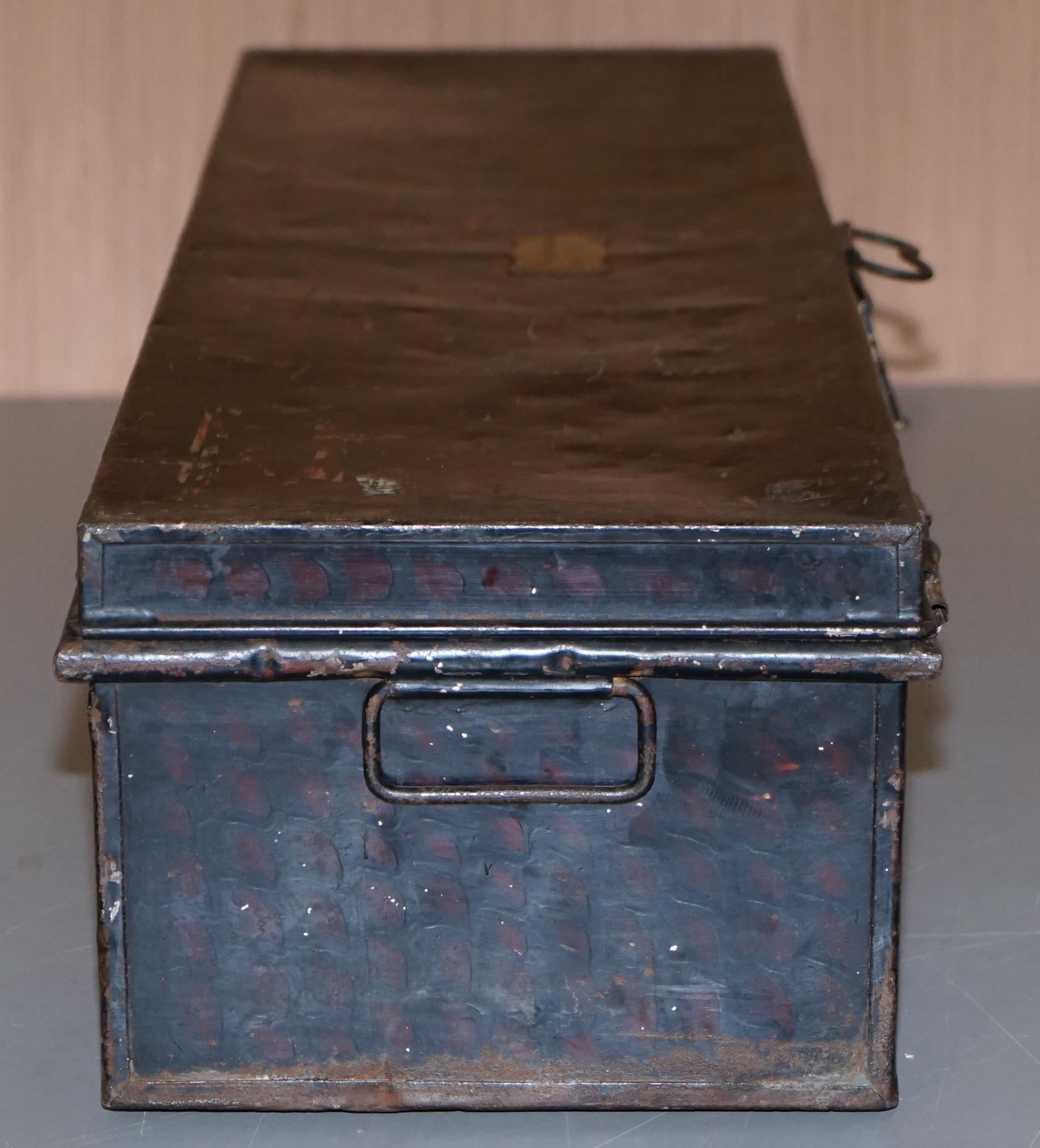 African Campaign Military Metal Chest Luggage J Willis Fleming Esq Deputy Lieut For Sale 2