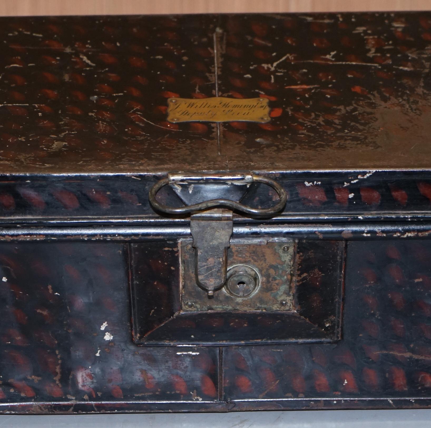 Late 19th Century African Campaign Military Metal Chest Luggage J Willis Fleming Esq Deputy Lieut For Sale