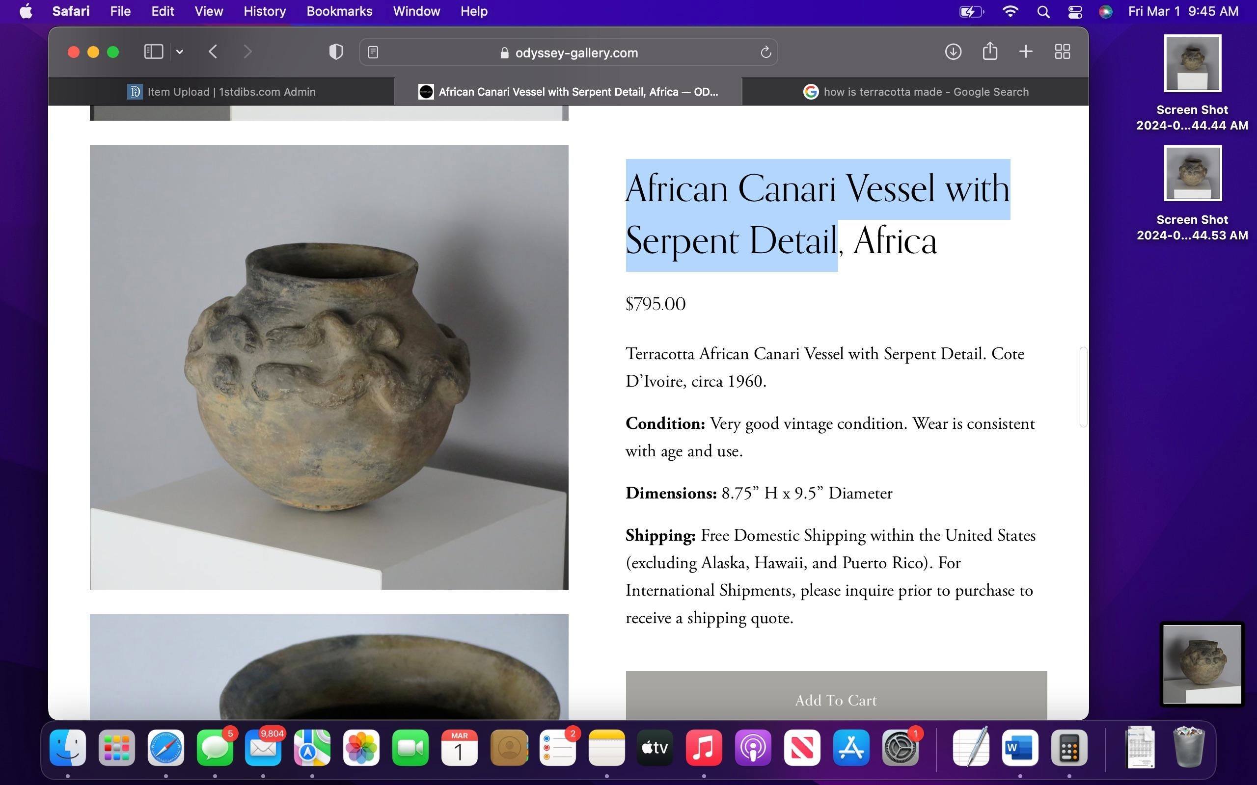 African Canari Vessel with Serpent Detail In Good Condition For Sale In Pittsburgh, PA