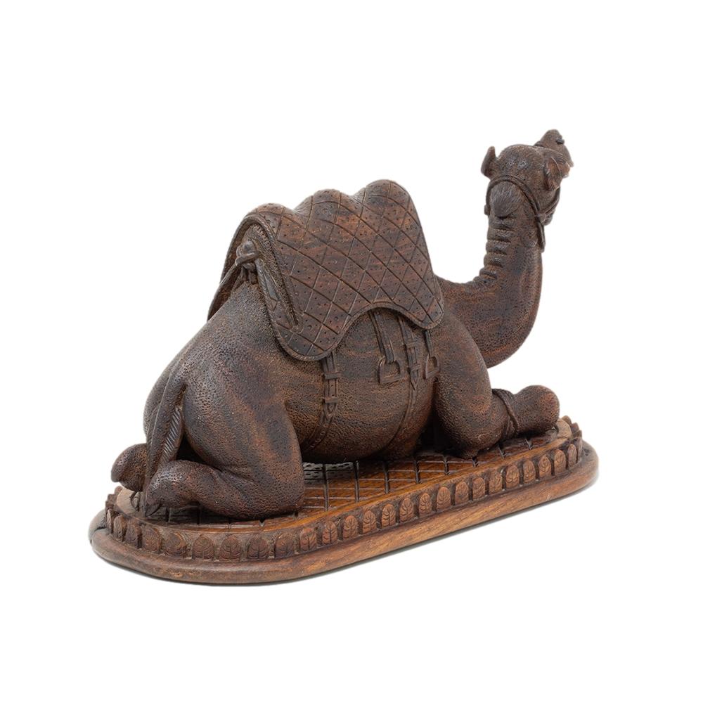 Wood African Carved Camel Sculpture For Sale