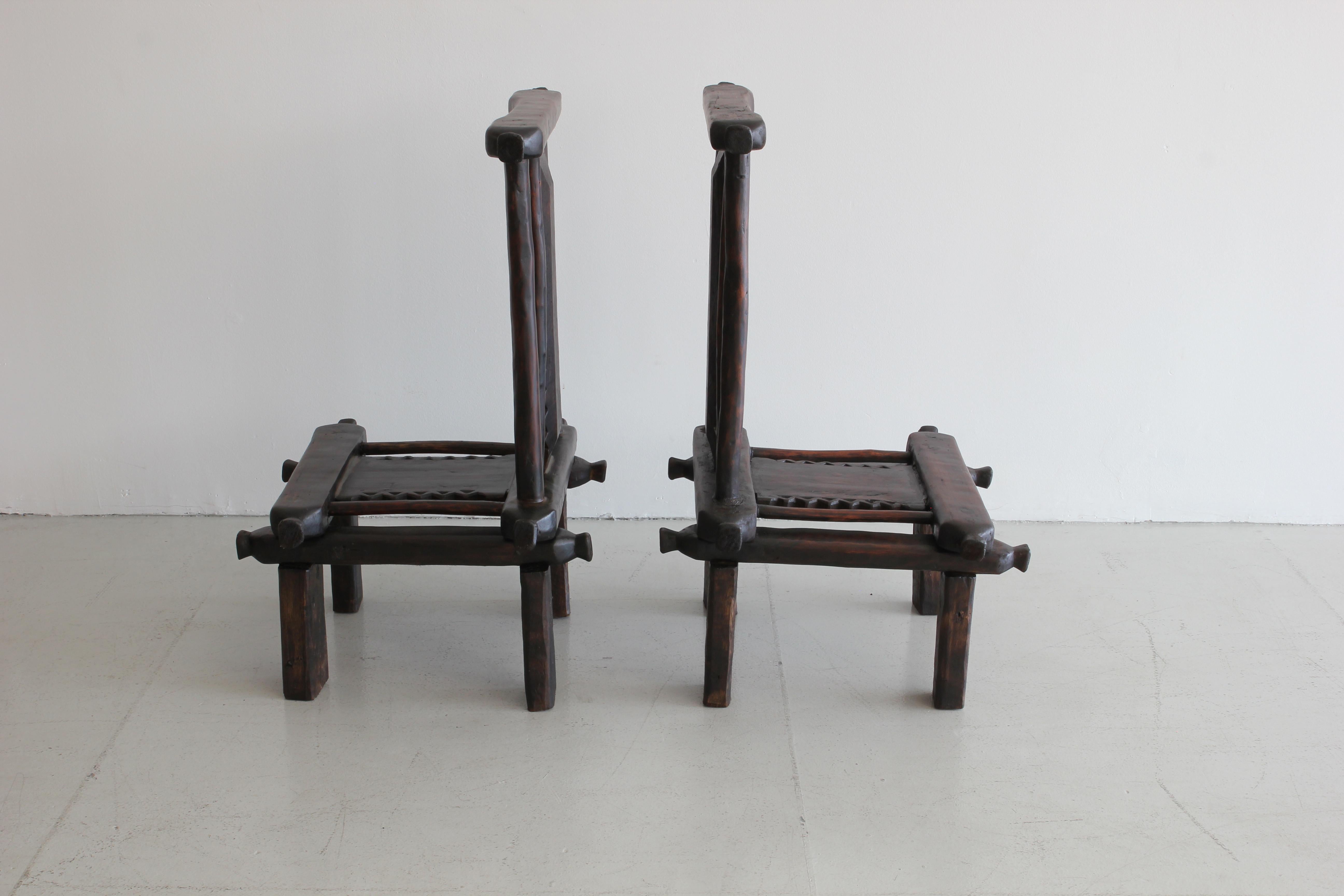 Mid-20th Century African Carved Chairs