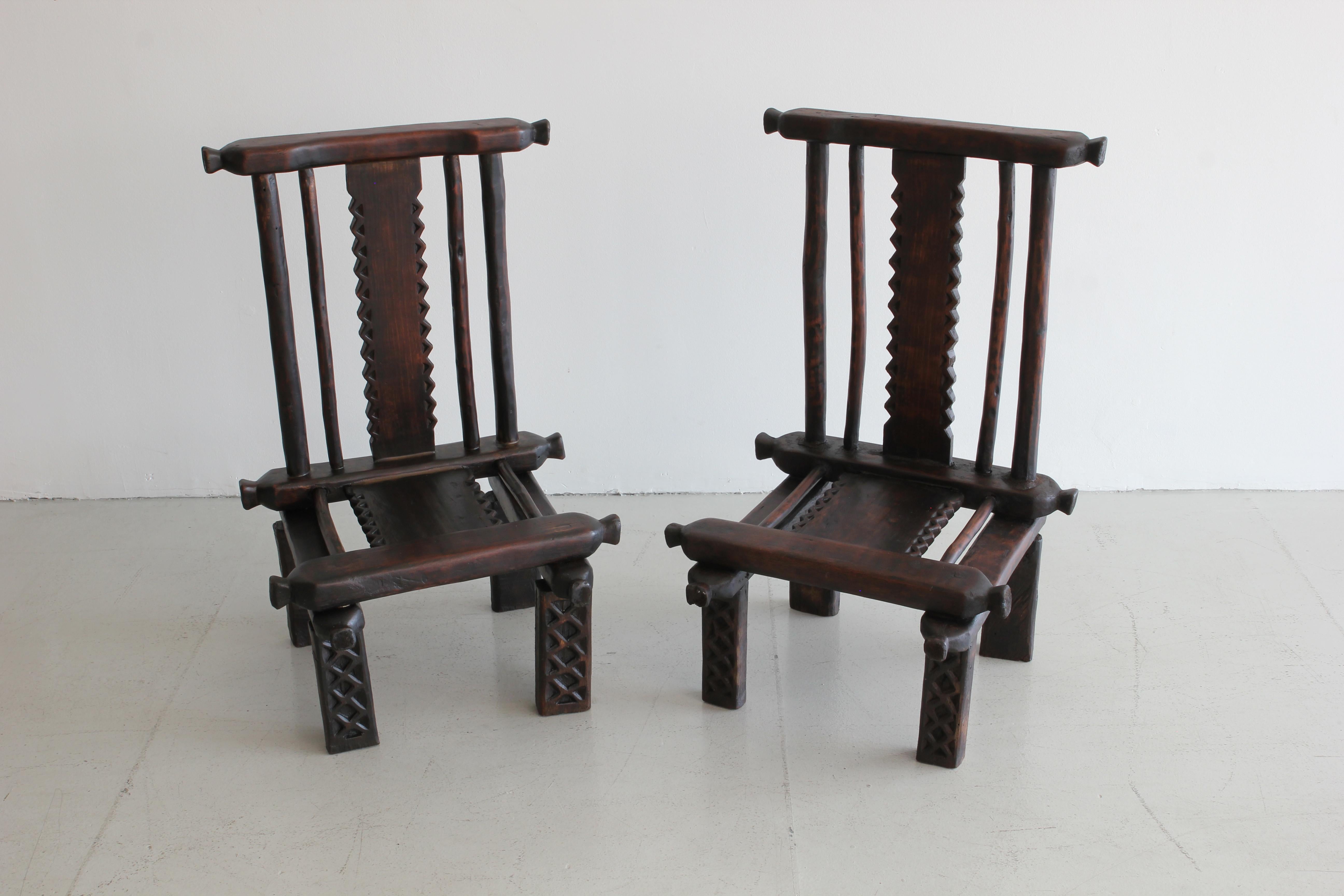 African Carved Chairs 1