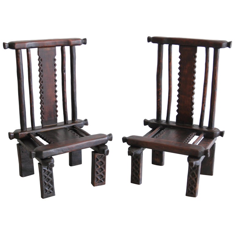 African Carved Chairs at 1stDibs