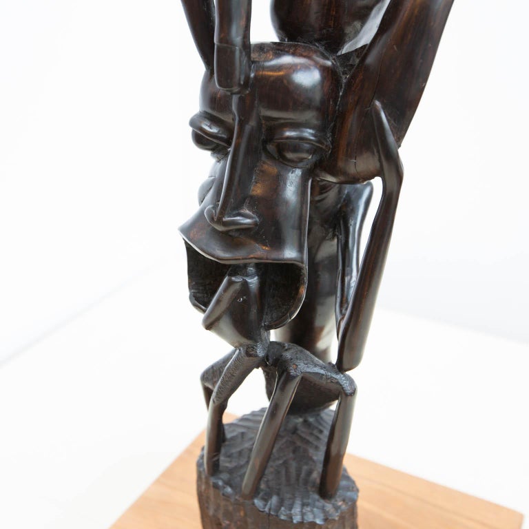 African Carved Ebony Sculpture "Tree Of Life" at 1stDibs