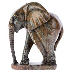 African Carved Hardstone Elephant Sculpture