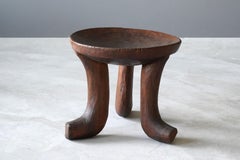African, Carved Stool, Solid Teak, Africa, 20th Century