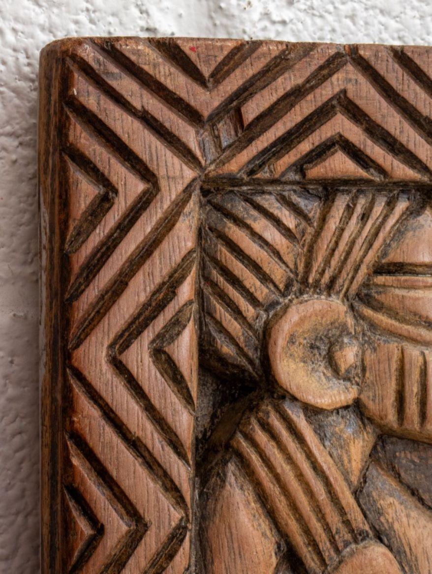 20th Century African Carved Wood Door Panel