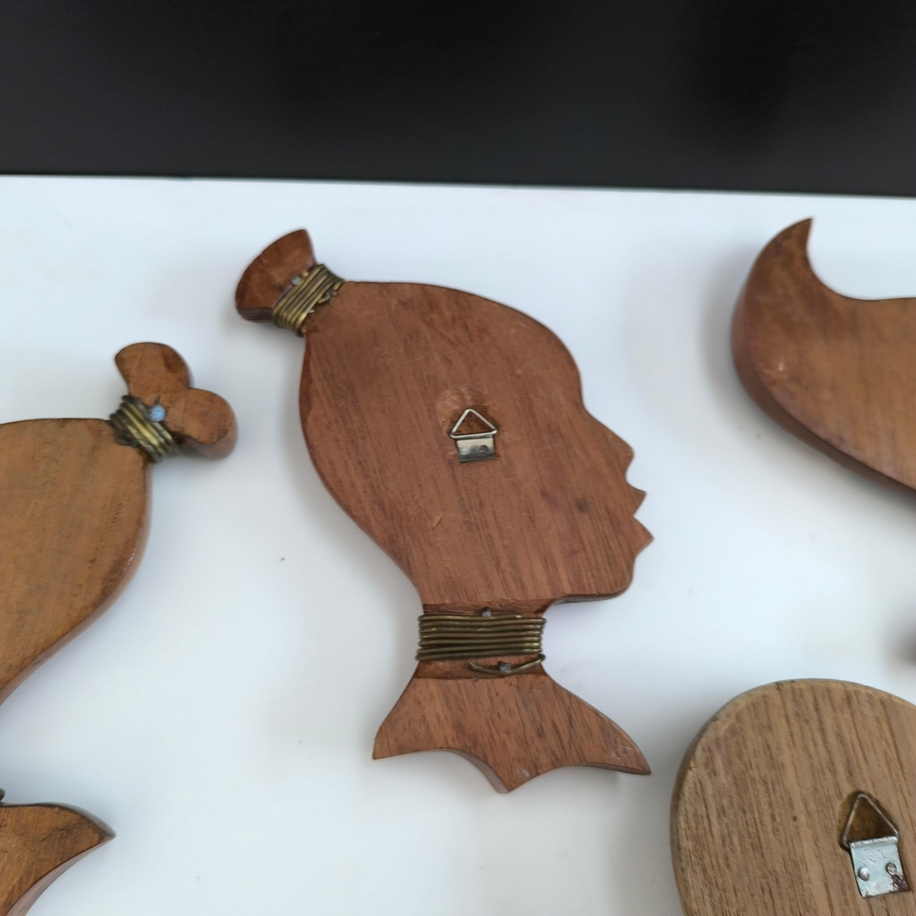 Tallado africano  Cabezas de Mujer de Madera de Estilo Tribal. en venta 9