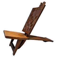 Sedie africane da cerimonia del 1960 per capi, intagliate a mano in Wood Wood
