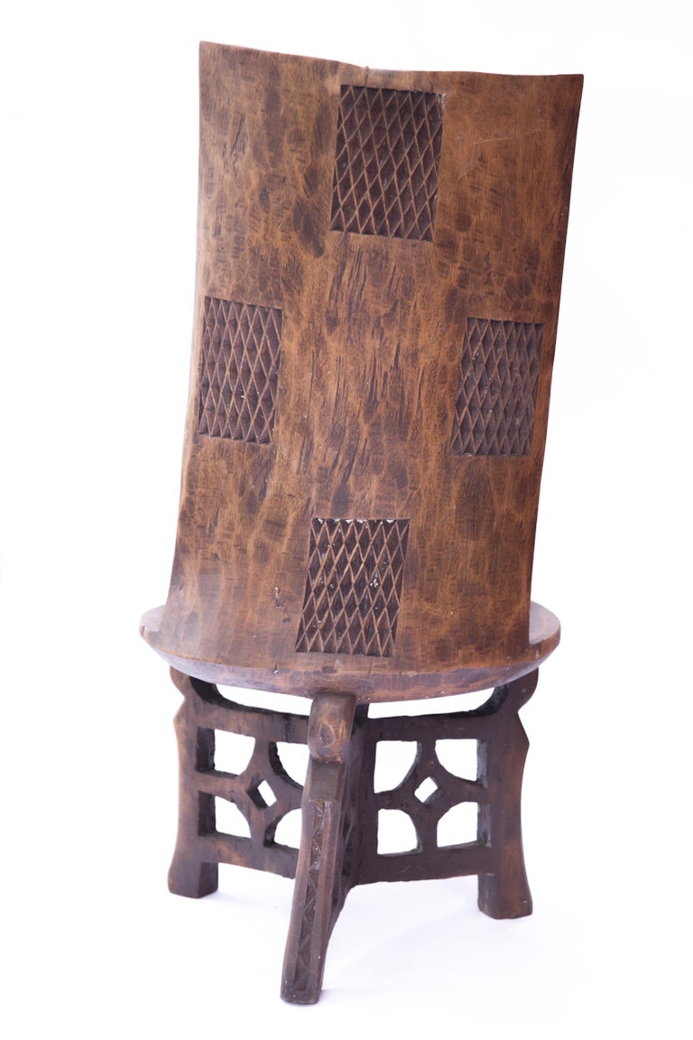 African Ceremonial/ Chief’s Carved Throne Chair Tanzania, circa 1900 at