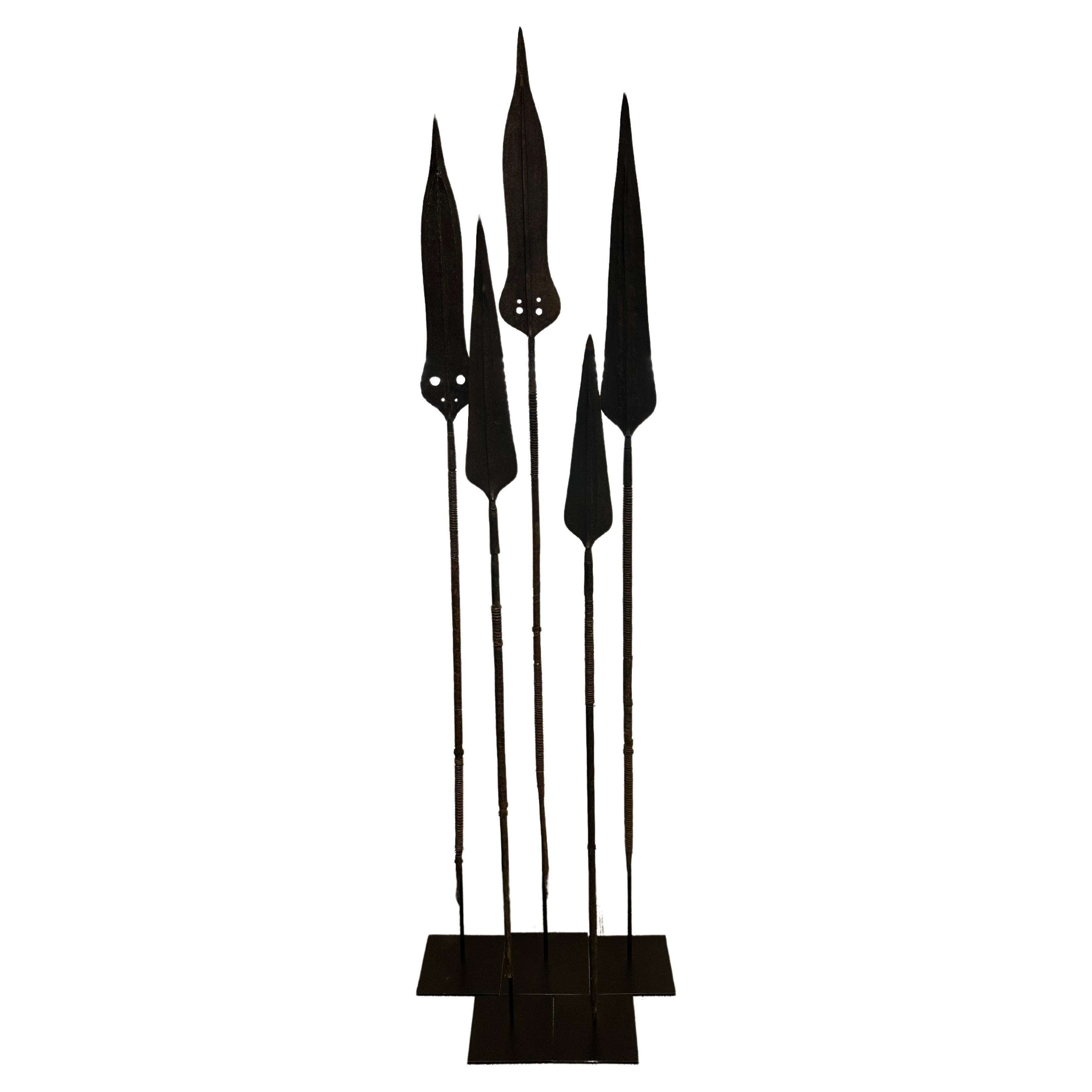 African Ceremonial Iron and Wood Spears