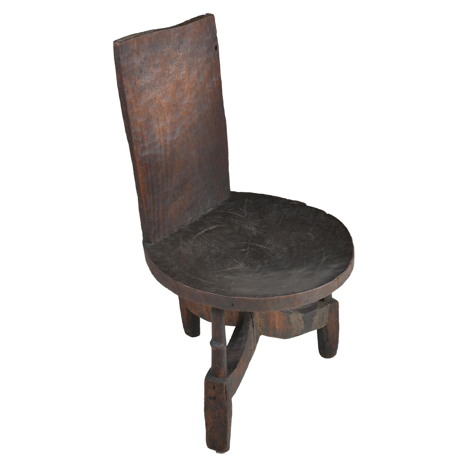 Wood African Chieftain Chair from Oromo People in Ethiopia, circa Early 1900s For Sale