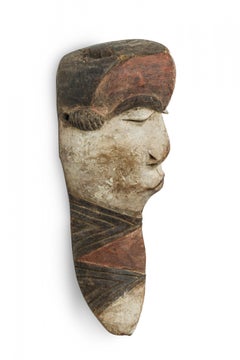 African Congo Early 20th Century Carved & Painted Wood Pende Facial Mask