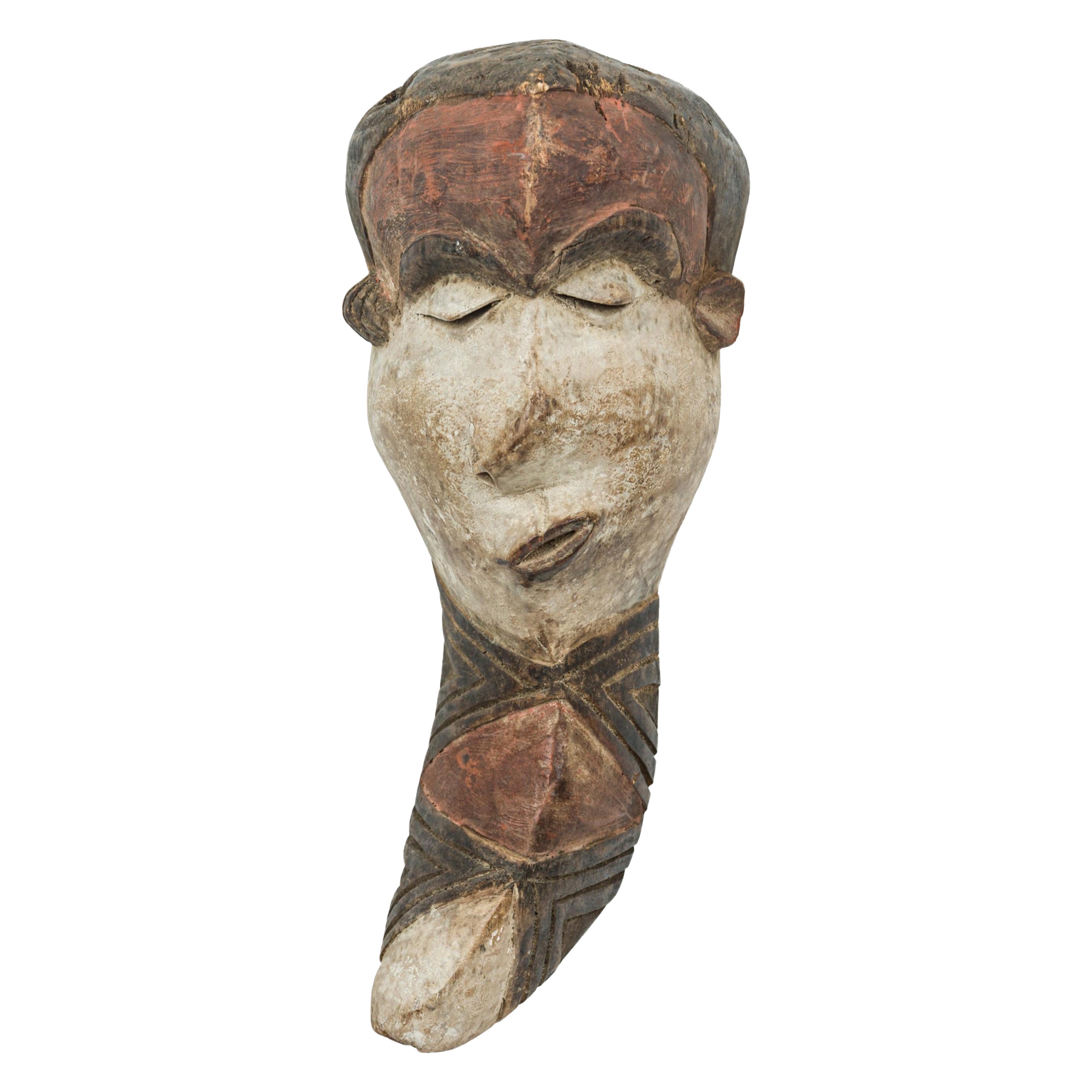 African Congo Early 20th Century Carved
Painted Wood Pende Facial Mask