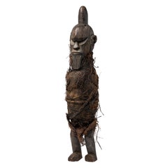African Congo Early 20th Century Male Figure Wrapped in Raffia Burlap