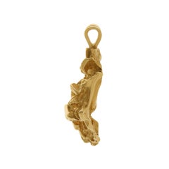 African Continent Pendant in 18K Yellow Gold