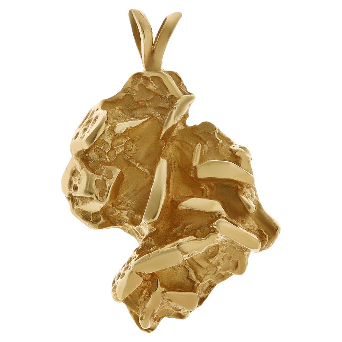 Pendentif Continent africain en or jaune 18 carats en vente