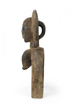 African Cote dIvoire 20th Century Baule Large Heddle Pulley / Female Figure